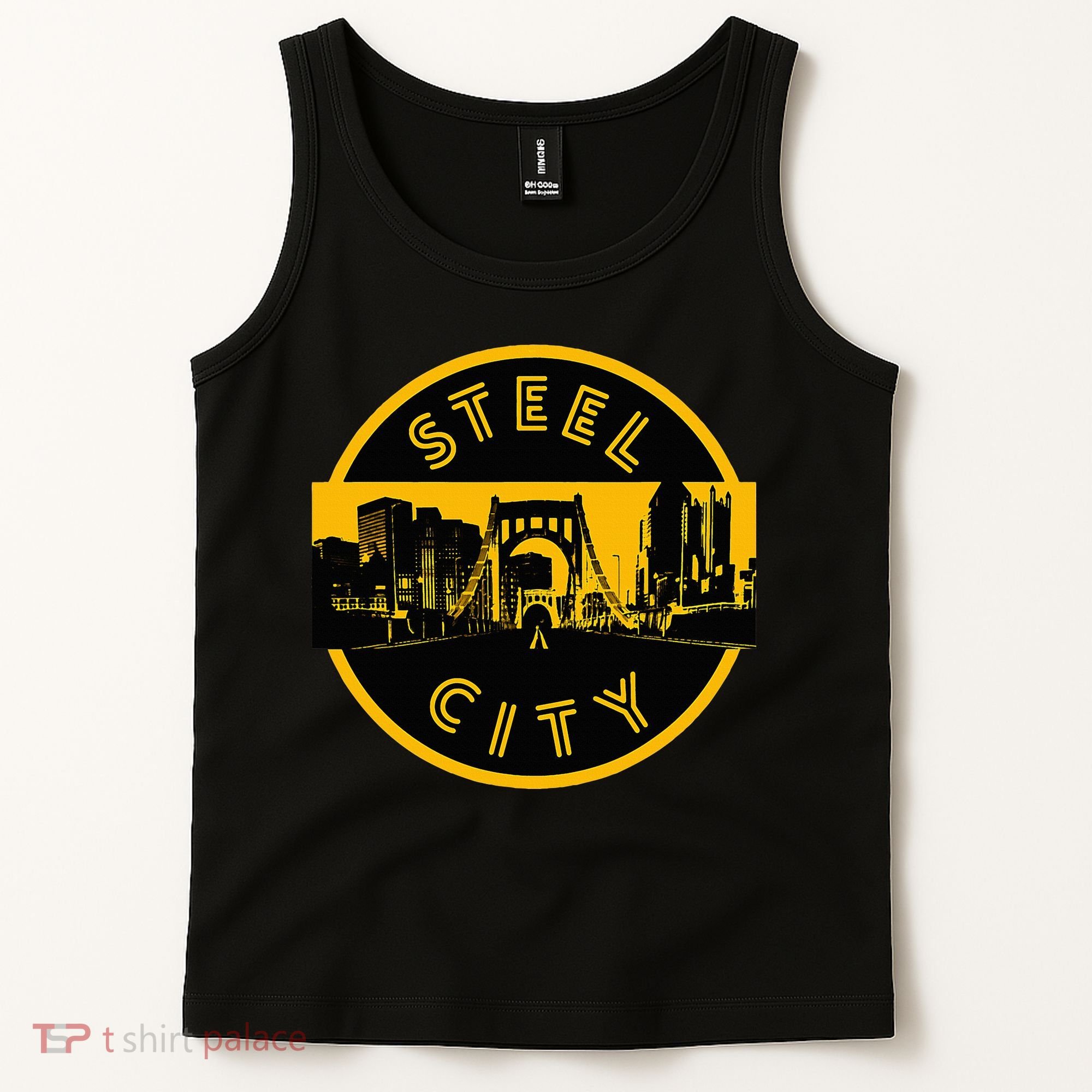 Pittsburgh Steel City Retro Skyline Bridge Pride Tank Top
