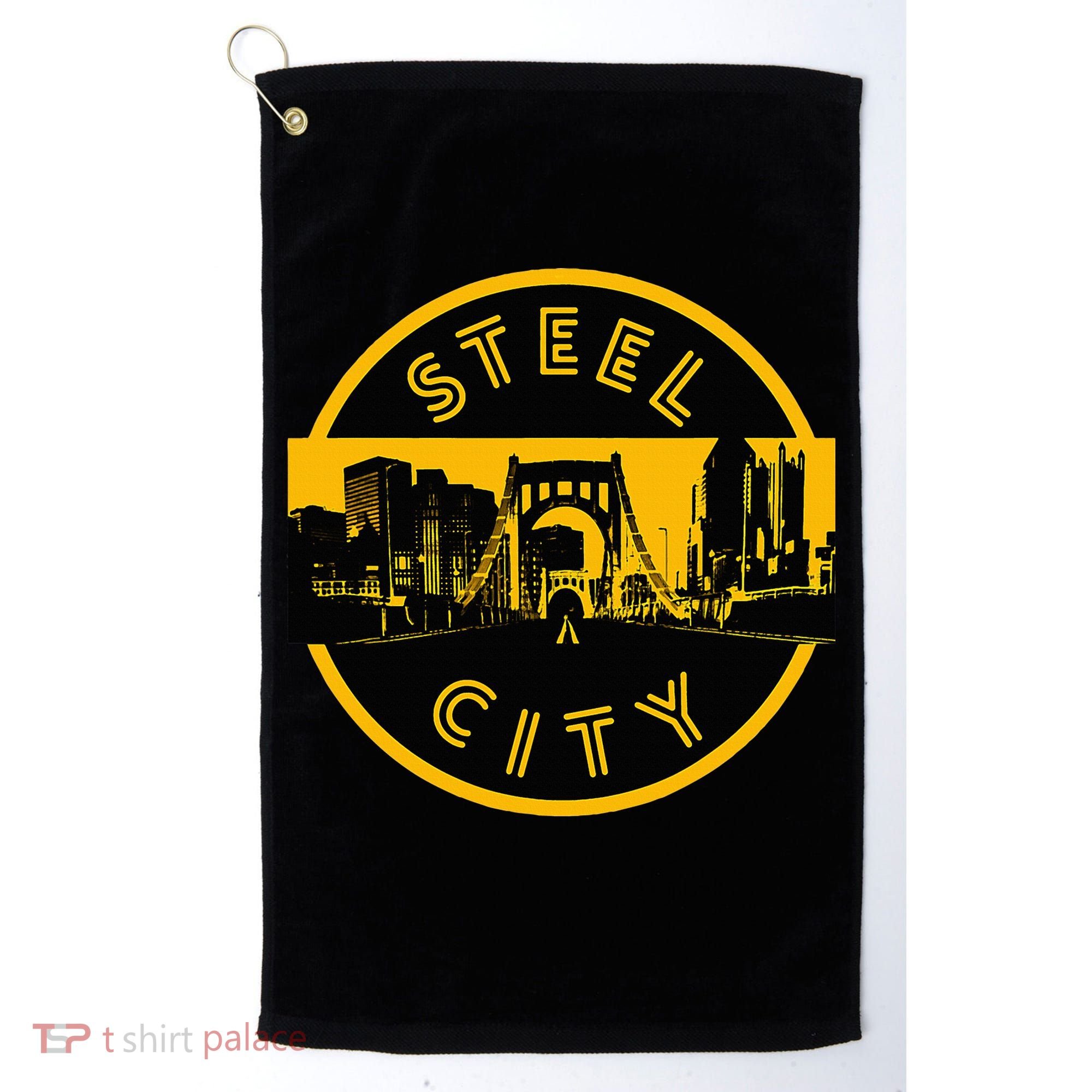 Pittsburgh Steel City Retro Skyline Bridge Pride Golf Towel