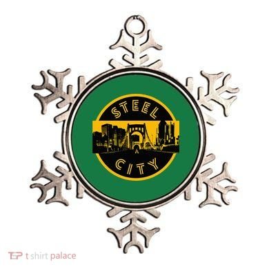 Pittsburgh Steel City Retro Skyline Bridge Pride Ornament