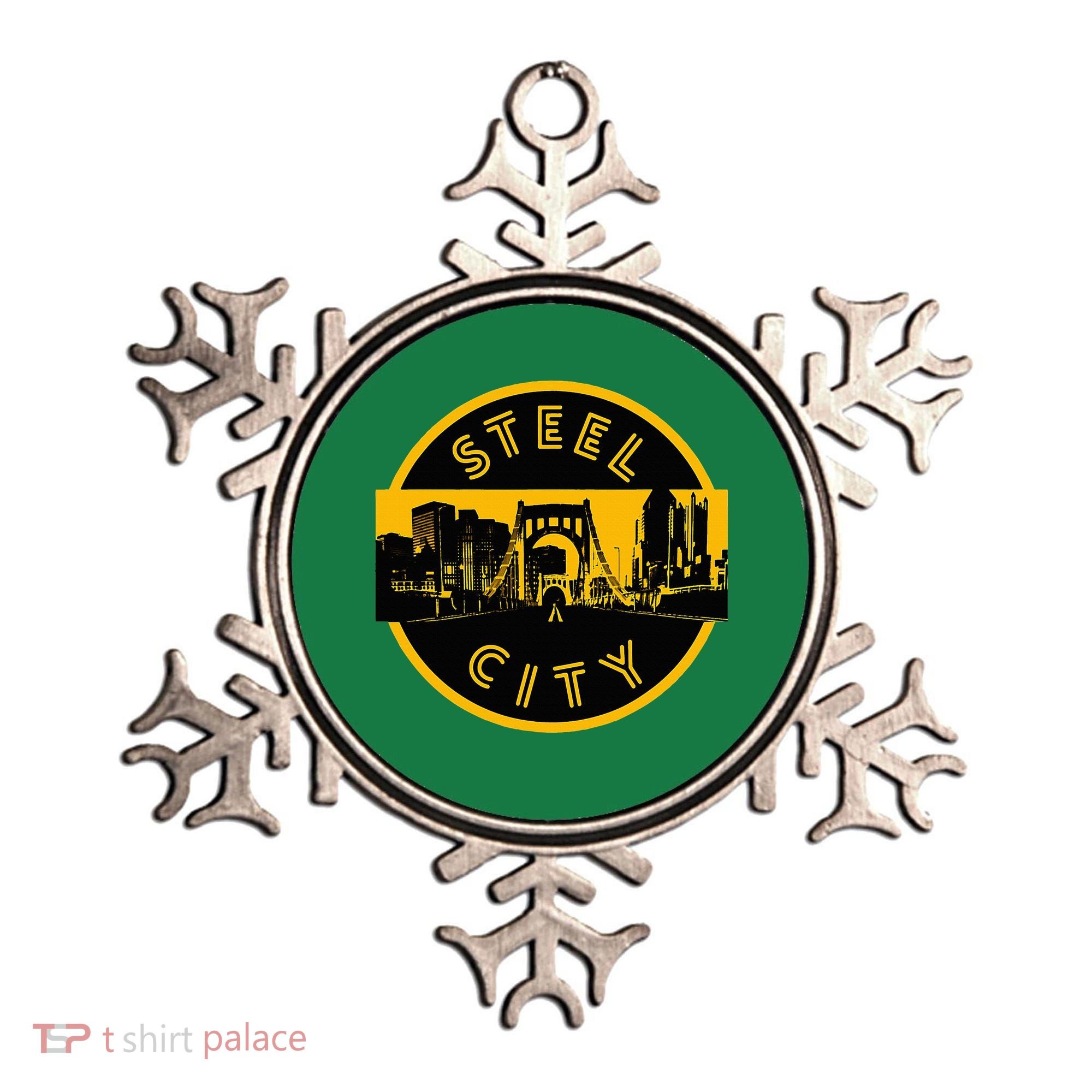 Pittsburgh Steel City Retro Skyline Bridge Pride Ornament