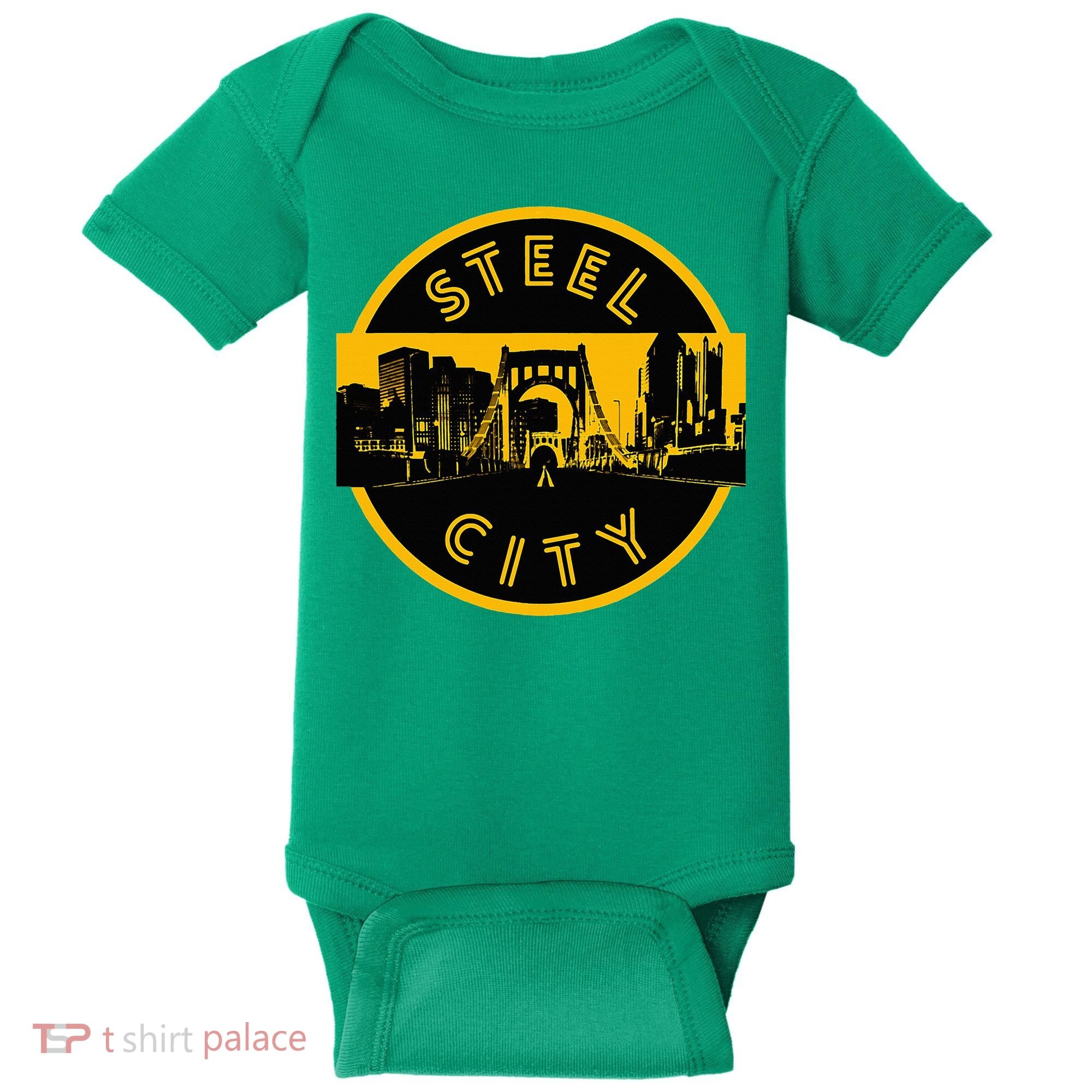Pittsburgh Steel City Retro Skyline Bridge Pride Baby Bodysuit