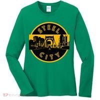 Pittsburgh Steel City Retro Skyline Bridge Pride Women's Long Sleeve Shirt thumb 0