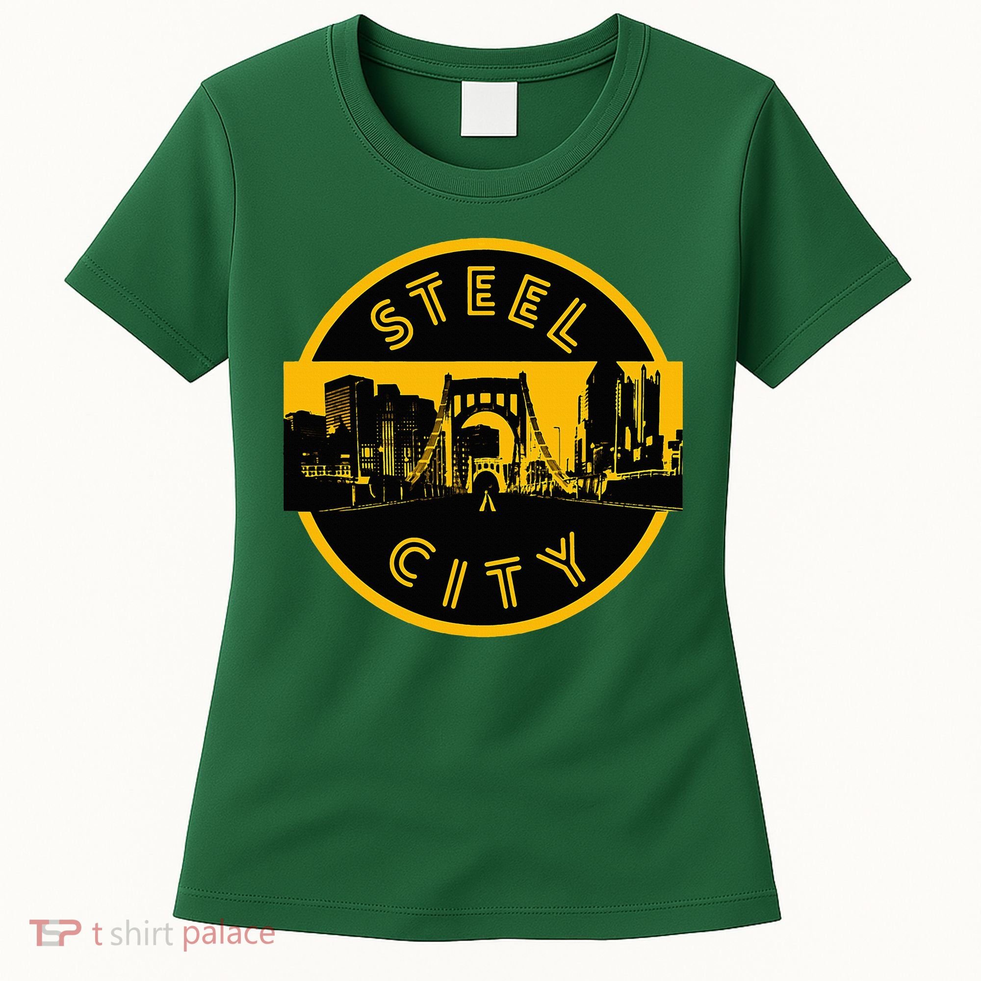 Pittsburgh Steel City Retro Skyline Bridge Pride Women's T-Shirt