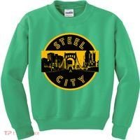 Pittsburgh Steel City Retro Skyline Bridge Pride Kids Sweatshirt thumb 0