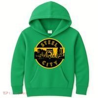 Pittsburgh Steel City Retro Skyline Bridge Pride Kids Hoodie thumb 0