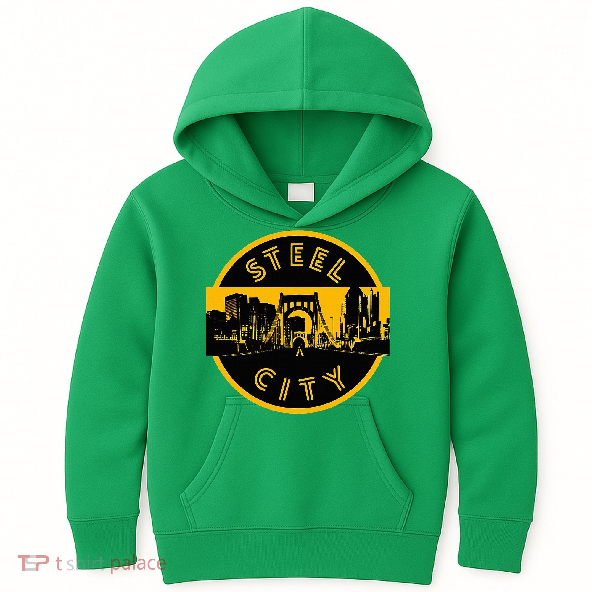 Pittsburgh Steel City Retro Skyline Bridge Pride Kids Hoodie