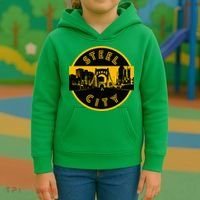 Pittsburgh Steel City Retro Skyline Bridge Pride Kids Hoodie thumb 3