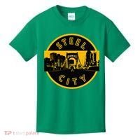 Pittsburgh Steel City Retro Skyline Bridge Pride Kids T-Shirt thumb 0