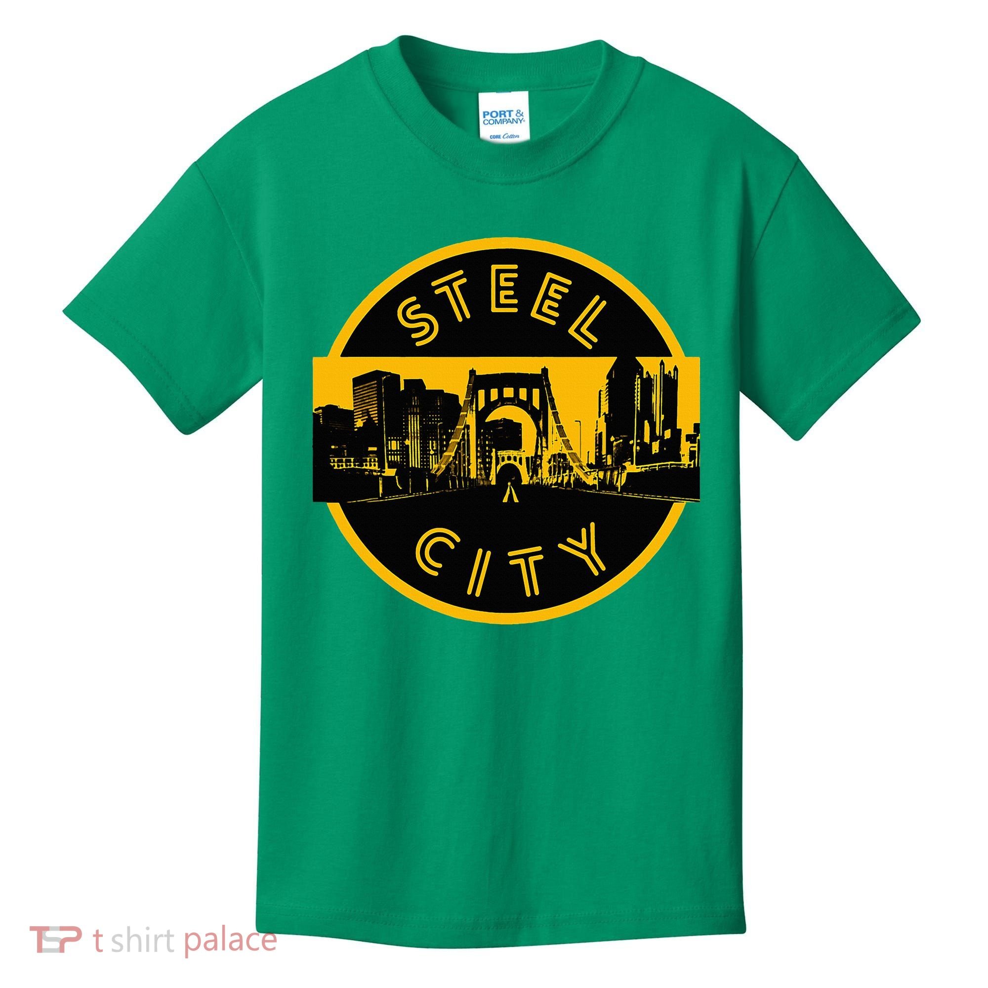 Pittsburgh Steel City Retro Skyline Bridge Pride Kids T-Shirt