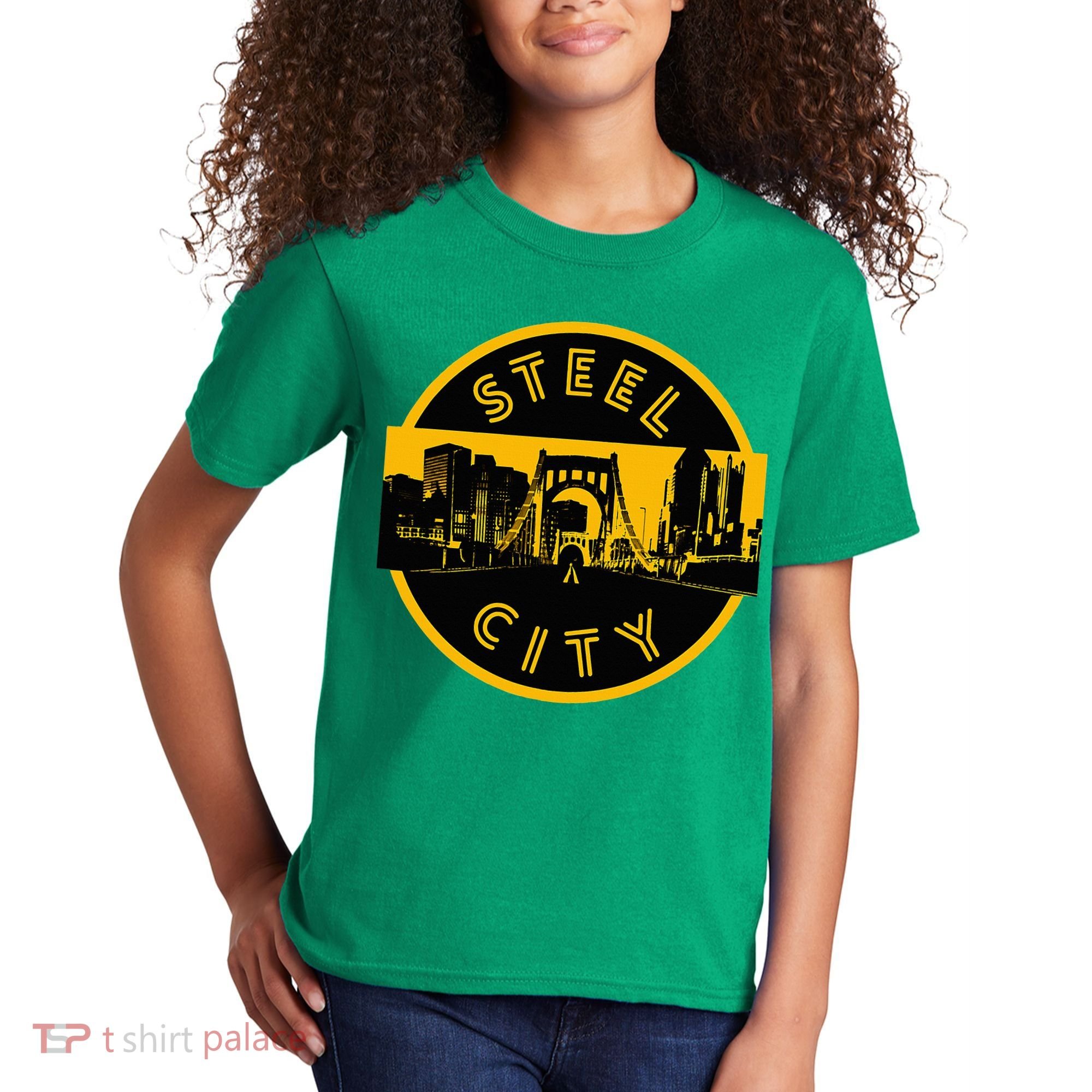Pittsburgh Steel City Retro Skyline Bridge Pride Kids T-Shirt