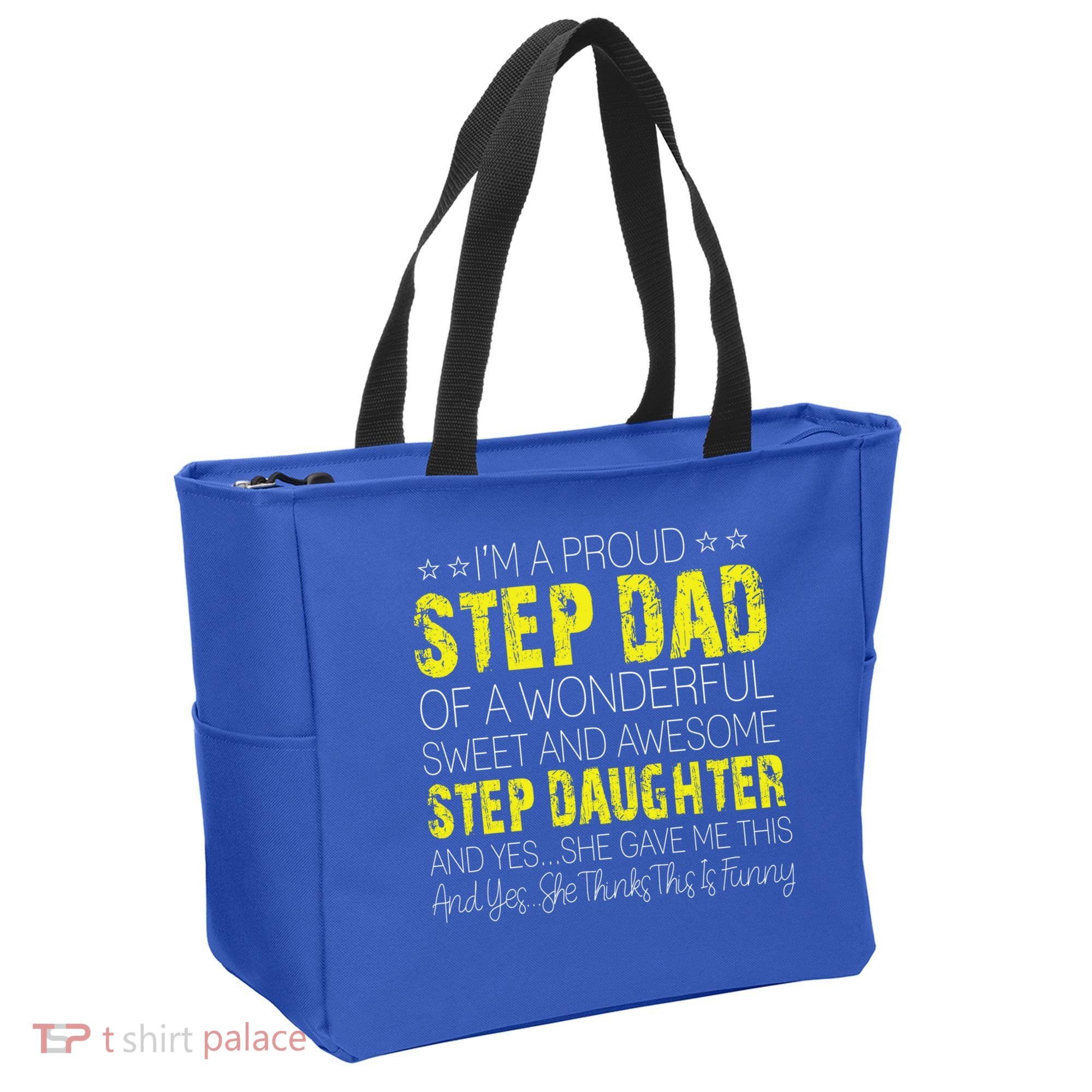 Proud Step Dad Father Day Gift For Stepdad From Stepdaughter Gift Tote Bag