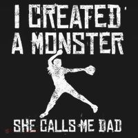 Proud Softball Dad I Created A Monster She Calls Me Dad Sweatshirt thumb 3