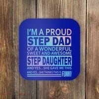 Proud Step Dad Father Day Gift For Stepdad From Stepdaughter Gift Coaster thumb 0