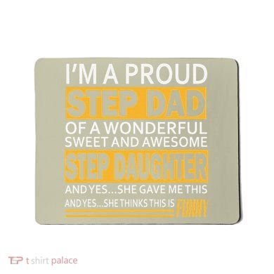 Proud Step Dad Father Day Gift For Stepdad From Stepdaughter Mousepad