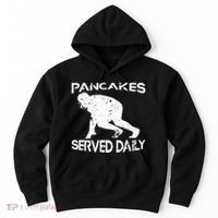 Pancakes Served Daily Funny Offensive Lineman Football Hoodie thumb 0