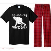 Pancakes Served Daily Funny Offensive Lineman Football Pajama Set thumb 0