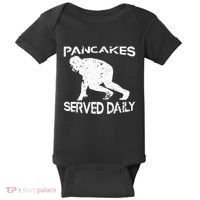Pancakes Served Daily Funny Offensive Lineman Football Baby Bodysuit thumb 0