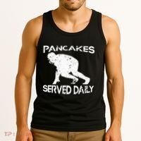 Pancakes Served Daily Funny Offensive Lineman Football Tank Top thumb 3