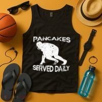 Pancakes Served Daily Funny Offensive Lineman Football Tank Top thumb 4