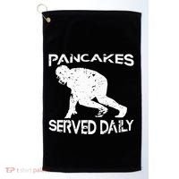 Pancakes Served Daily Funny Offensive Lineman Football Golf Towel thumb 0
