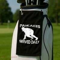 Pancakes Served Daily Funny Offensive Lineman Football Golf Towel thumb 2