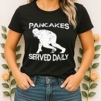 Pancakes Served Daily Funny Offensive Lineman Football Women's T-Shirt thumb 2