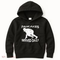 Pancakes Served Daily Funny Offensive Lineman Football Kids Hoodie thumb 0