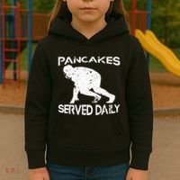 Pancakes Served Daily Funny Offensive Lineman Football Kids Hoodie thumb 3