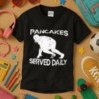 Pancakes Served Daily Funny Offensive Lineman Football Kids T-Shirt thumb 3