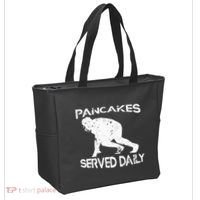 Pancakes Served Daily Funny Offensive Lineman Football Tote Bag thumb 2