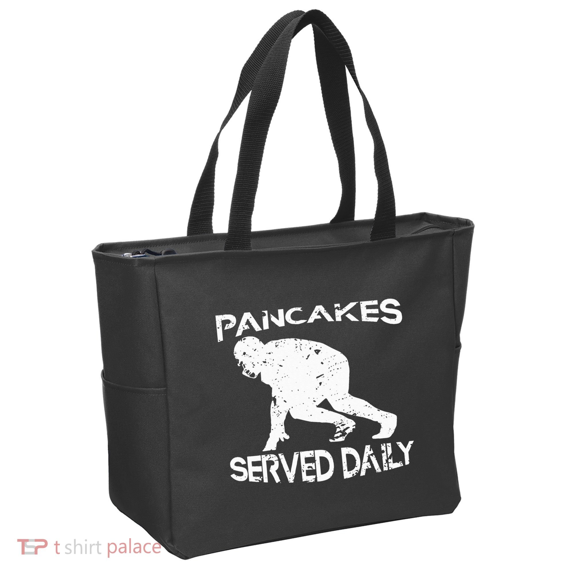 Pancakes Served Daily Funny Offensive Lineman Football Tote Bag