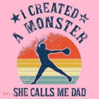 Proud Softball Dad I Created A Monster She Calls Me Dad Coaster thumb 2