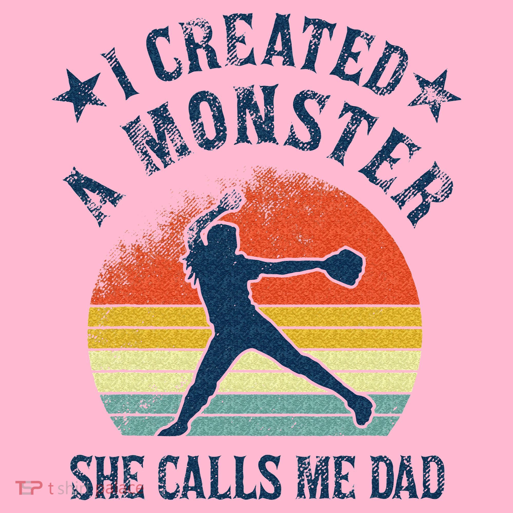 Proud Softball Dad I Created A Monster She Calls Me Dad Coaster