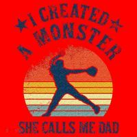 Proud Softball Dad I Created A Monster She Calls Me Dad Santa Hat thumb 1