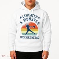 Proud Softball Dad I Created A Monster She Calls Me Dad Hoodie thumb 2