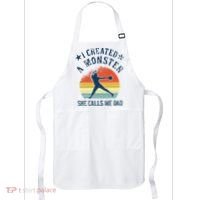 Proud Softball Dad I Created A Monster She Calls Me Dad Apron thumb 0