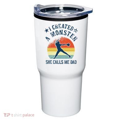Proud Softball Dad I Created A Monster She Calls Me Dad Tumbler