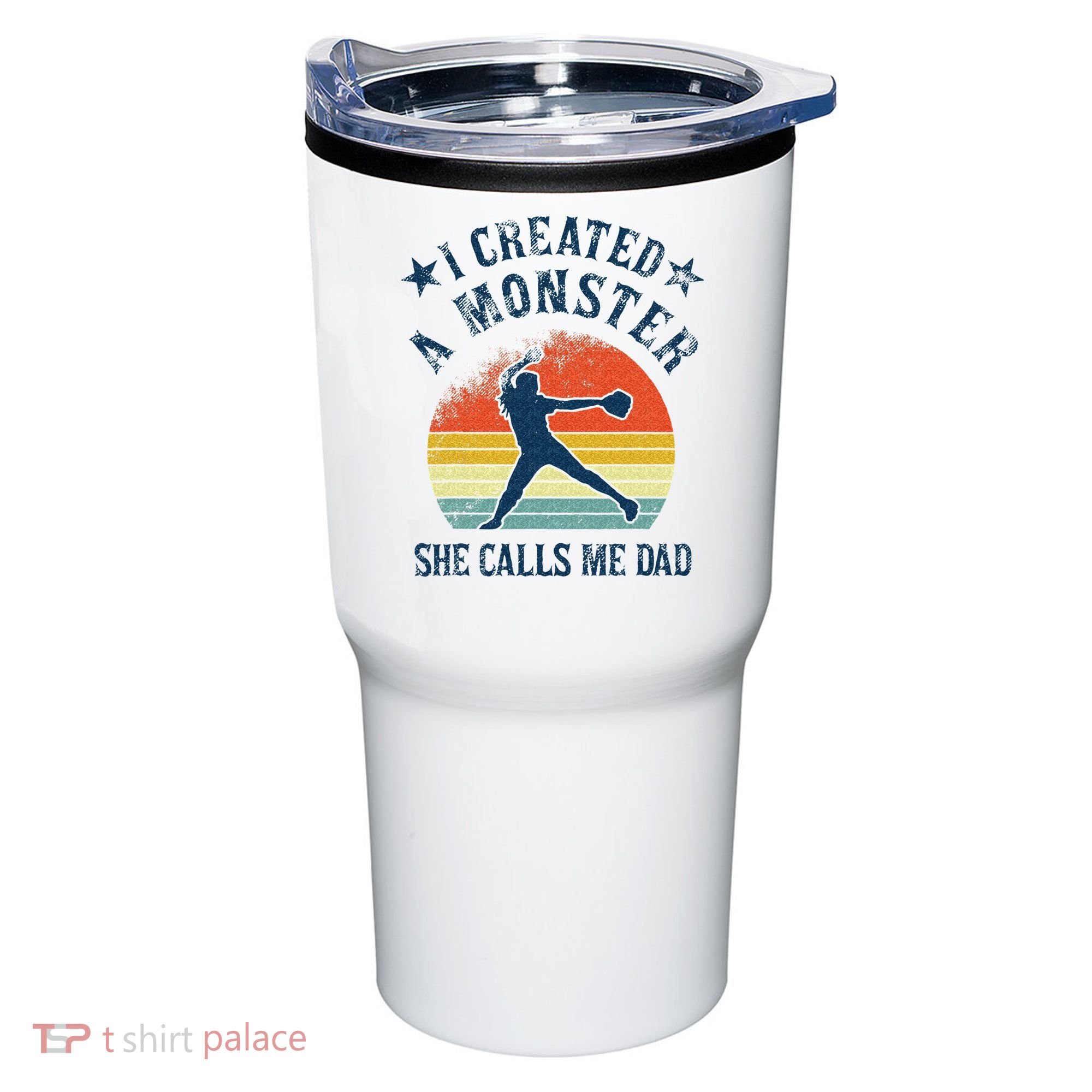 Proud Softball Dad I Created A Monster She Calls Me Dad Tumbler