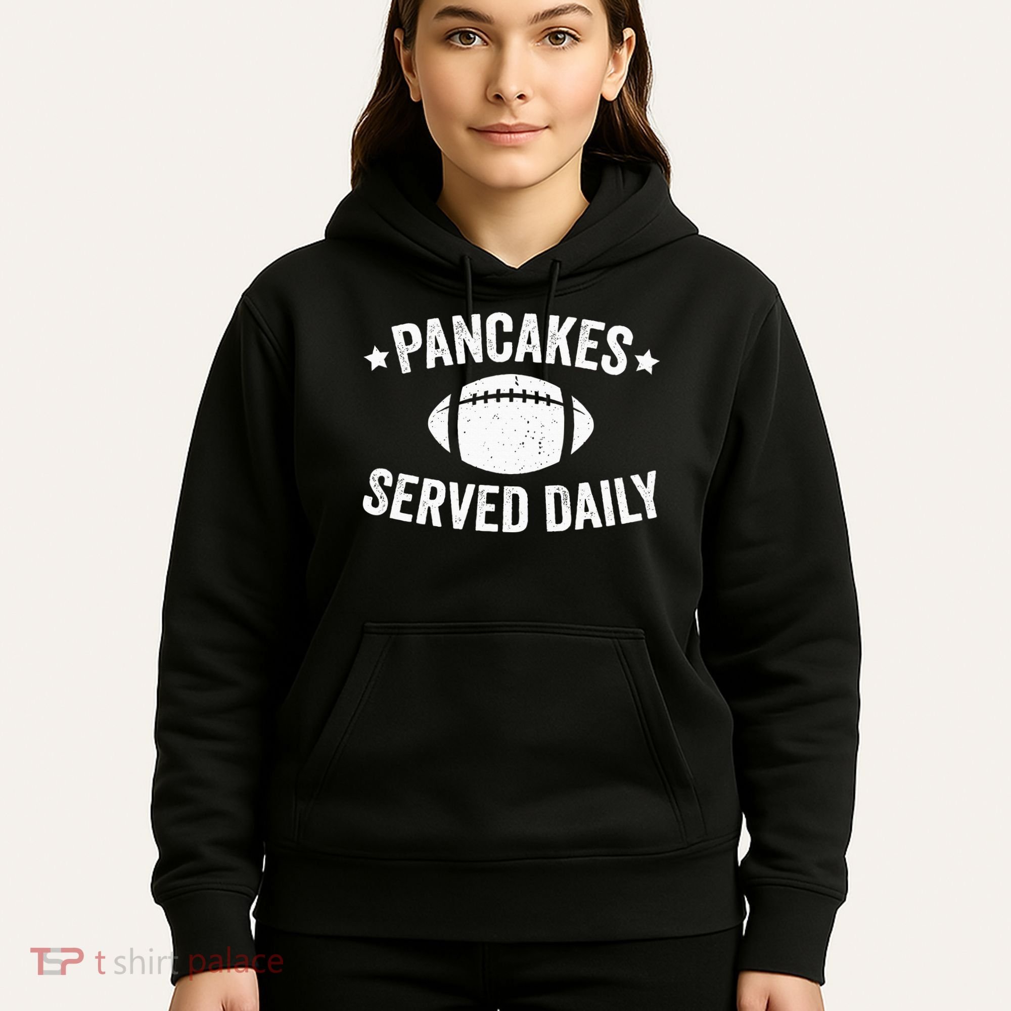Pancakes Served Daily Funny Football Offensive Lineman Hoodie
