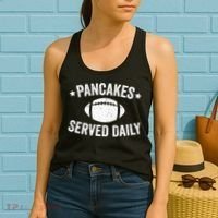 Pancakes Served Daily Funny Football Offensive Lineman Women's Tank Top thumb 2