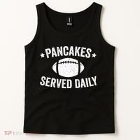 Pancakes Served Daily Funny Football Offensive Lineman Tank Top thumb 2