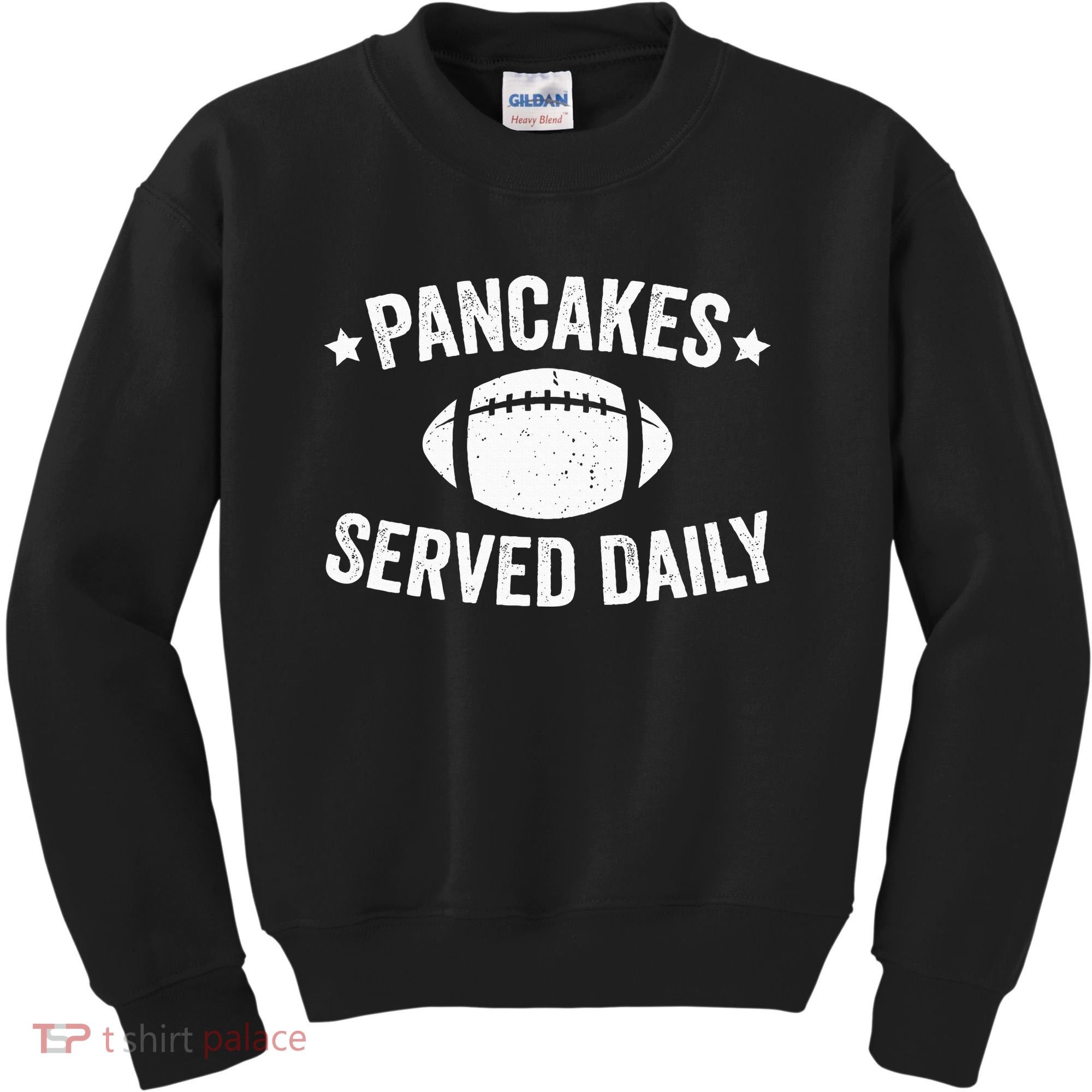 Pancakes Served Daily Funny Football Offensive Lineman Kids Sweatshirt