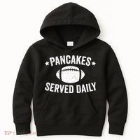 Pancakes Served Daily Funny Football Offensive Lineman Kids Hoodie thumb 0