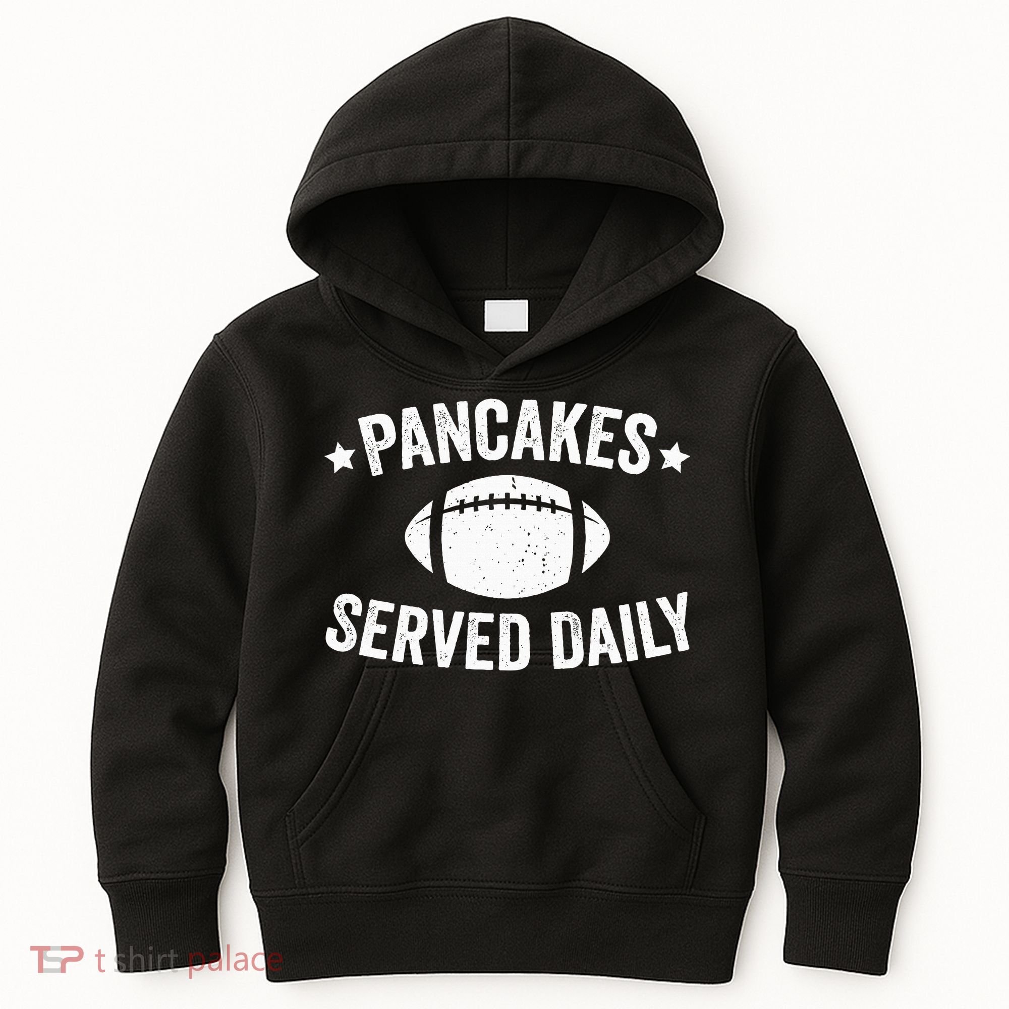 Pancakes Served Daily Funny Football Offensive Lineman Kids Hoodie