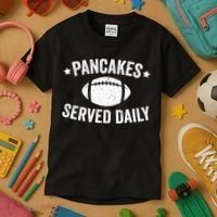 Pancakes Served Daily Funny Football Offensive Lineman Kids T-Shirt thumb 3