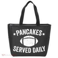 Pancakes Served Daily Funny Football Offensive Lineman Tote Bag thumb 0