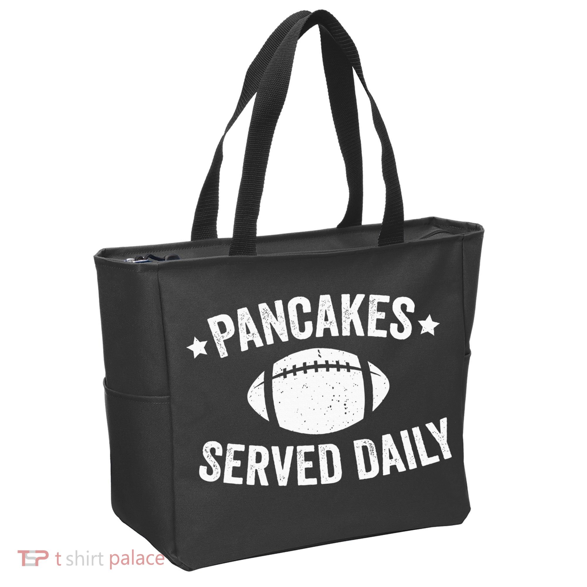 Pancakes Served Daily Funny Football Offensive Lineman Tote Bag