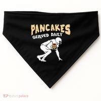 Pancakes Served Daily For Offensive Lineman & Football Lover USA-Made Doggie Bandana thumb 0