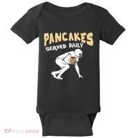 Pancakes Served Daily For Offensive Lineman & Football Lover Baby Bodysuit thumb 0