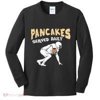 Pancakes Served Daily For Offensive Lineman & Football Lover Kids Long Sleeve Shirt thumb 0